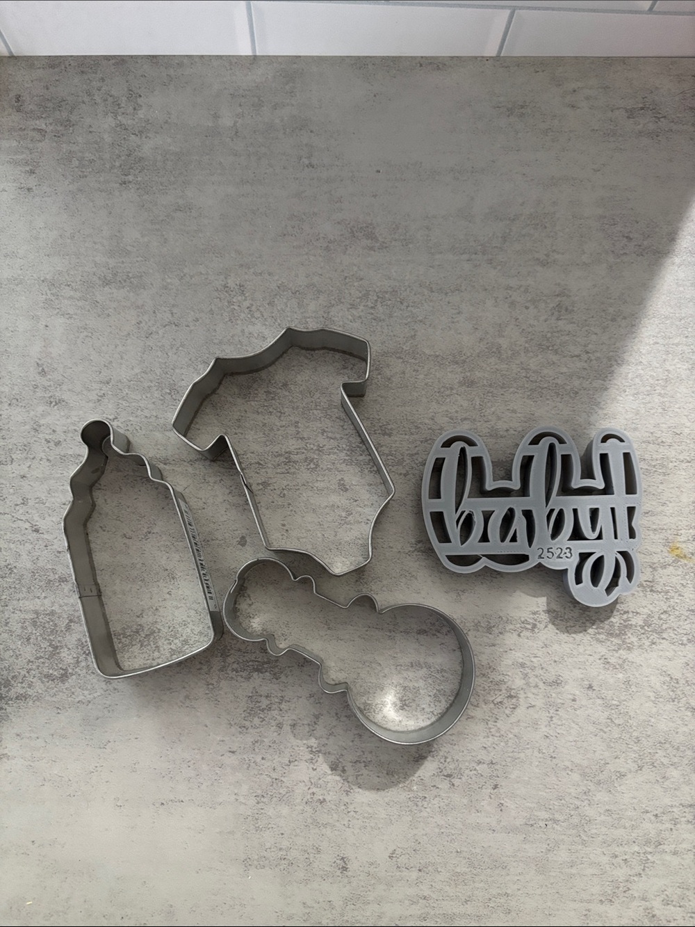 Metal Baby-Themed Cookie Cutter Set - Gray